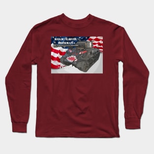 M4A3E8 Sherman Tank w/American flag Long Sleeve T-Shirt